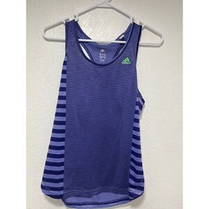 Adidas Climalite Purple Striped Racerback Tank Top Womens Small Training Gym